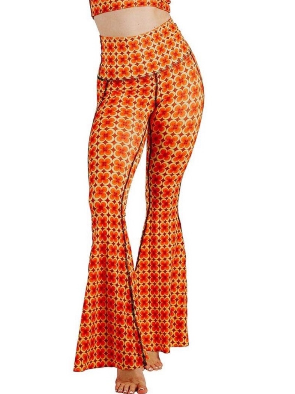 Yoga Democracy Retro Floral Flared Leggings